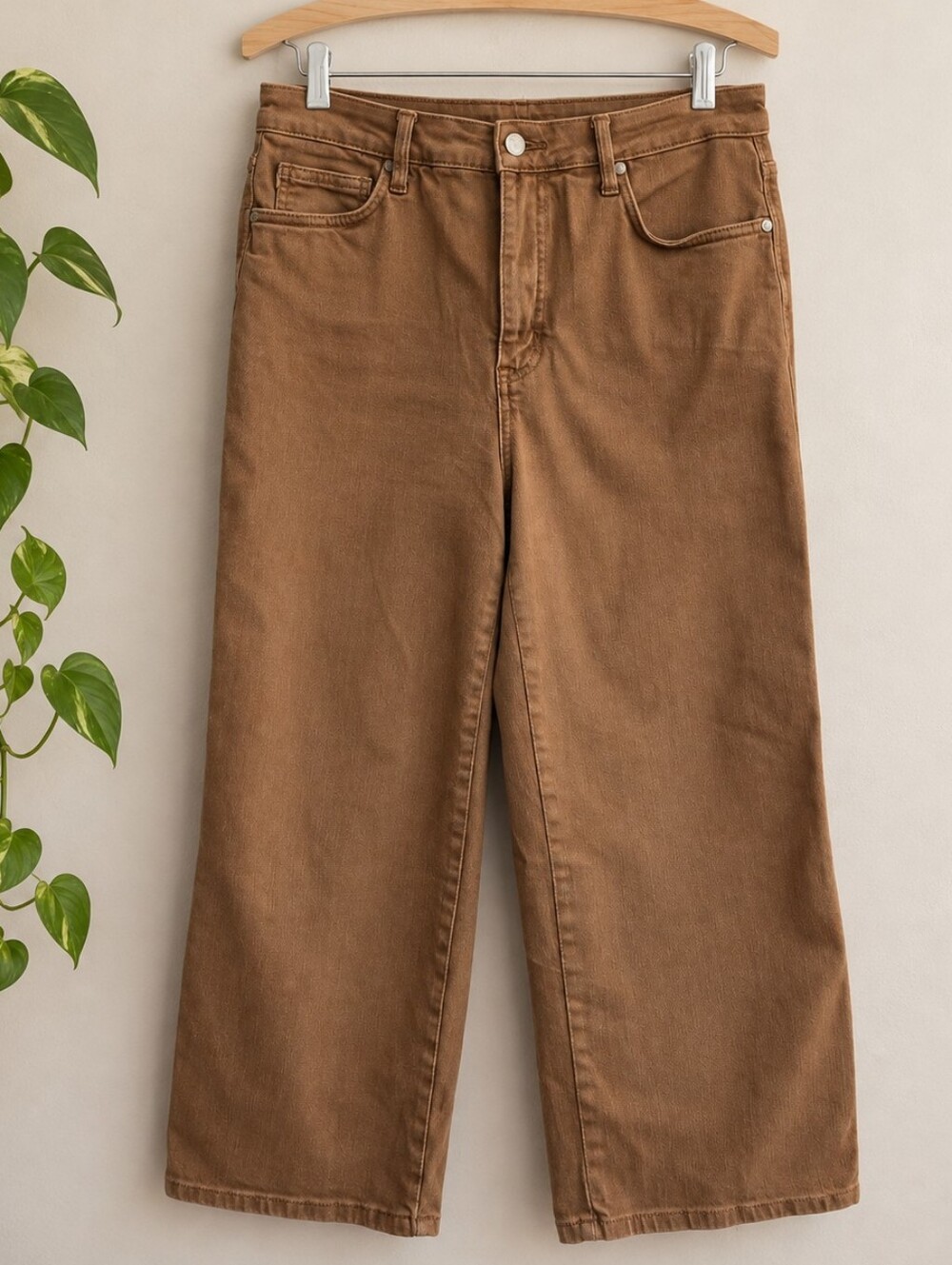 Judy Blue Brown Cropped Wide Leg Pants